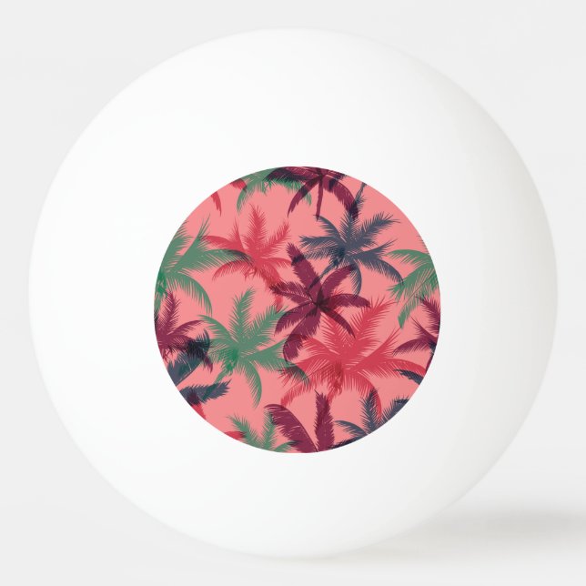 Tropical Palm Trees: Seamless Pattern Ping Pong Ball (Front)