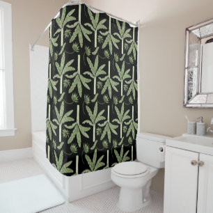 Tropical palm trees seamless pattern shower curtain
