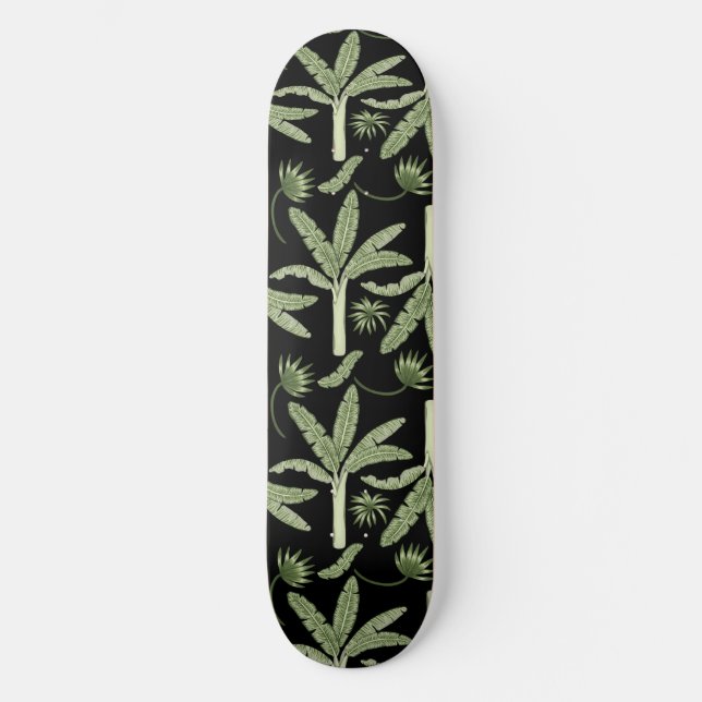 Tropical palm trees seamless pattern skateboard (Front)