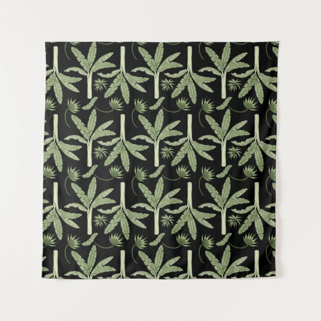 Tropical palm trees seamless pattern tapestry (Front)