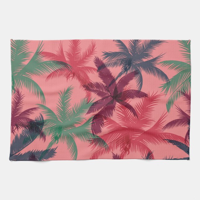 Tropical Palm Trees: Seamless Pattern Tea Towel (Horizontal)