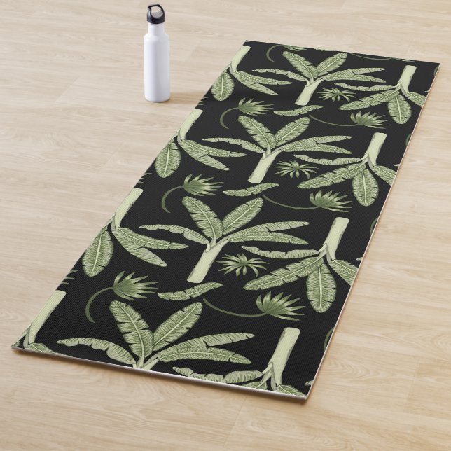Tropical palm trees seamless pattern yoga mat (In Situ)