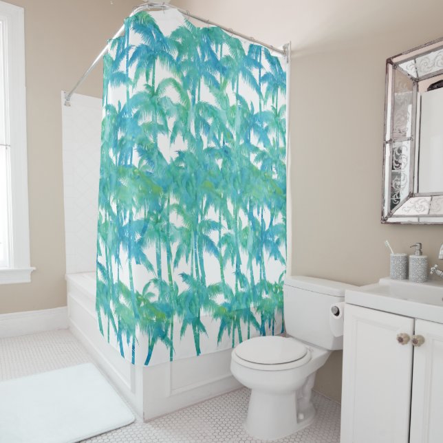 Tropical Palm Trees Shower Curtain (In Situ)