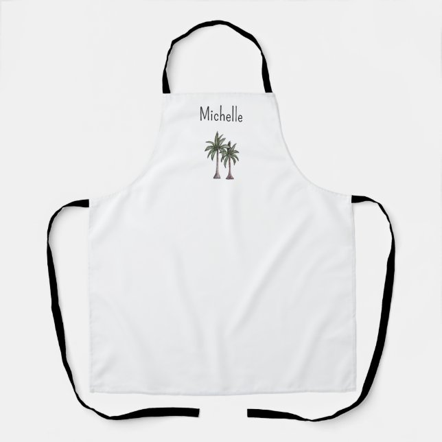Tropical Palm Trees Simple Beach Personalised Apron (Front)