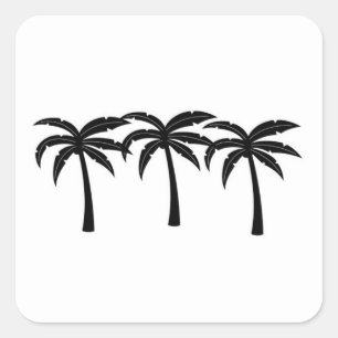 Tropical Palm Trees Square Sticker