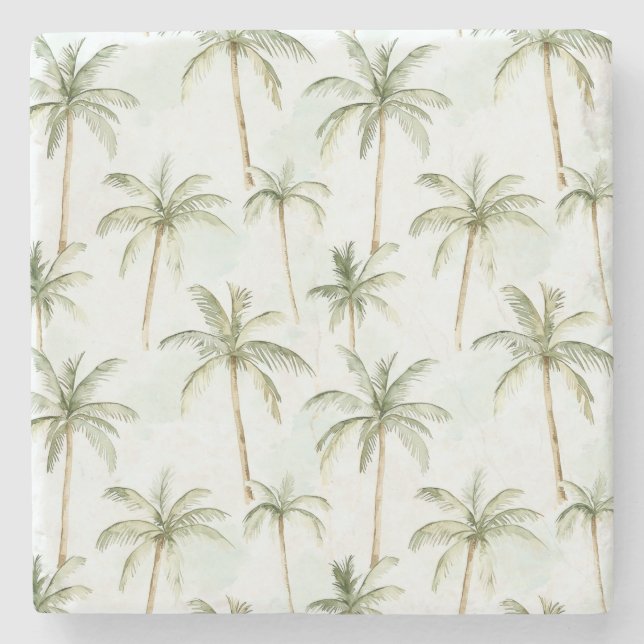 Tropical Palm Trees Stone Coaster (Front)
