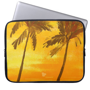 Tropical Palm Trees Summer Background Laptop Sleeve
