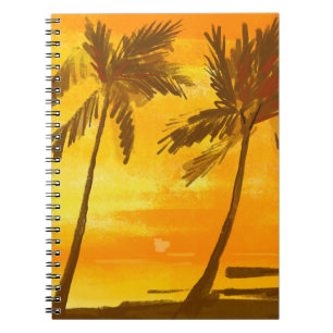Tropical Palm Trees Summer Background Notebook