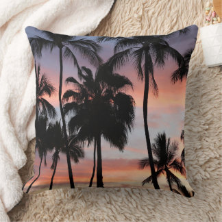 Tropical Palm Trees Sunset Cushion