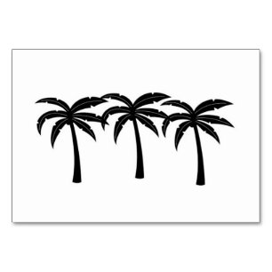 Tropical Palm Trees Table Number