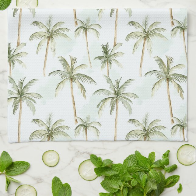 Tropical Palm Trees Tea Towel (Folded)
