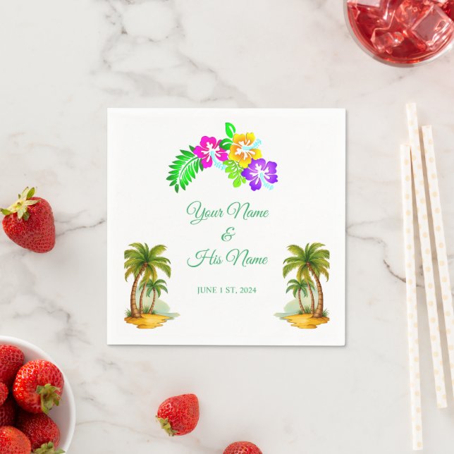 Tropical Palm Trees Thunder_Cove  Napkin (Insitu)