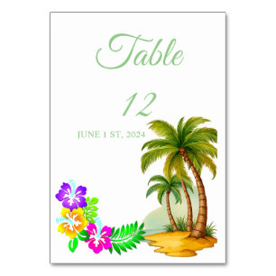 Tropical Palm Trees Thunder_Cove  Table Number