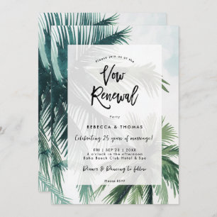 tropical palm trees vow renewal invitation