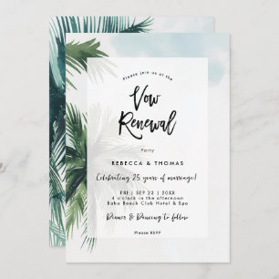 tropical palm trees vow renewal invitation