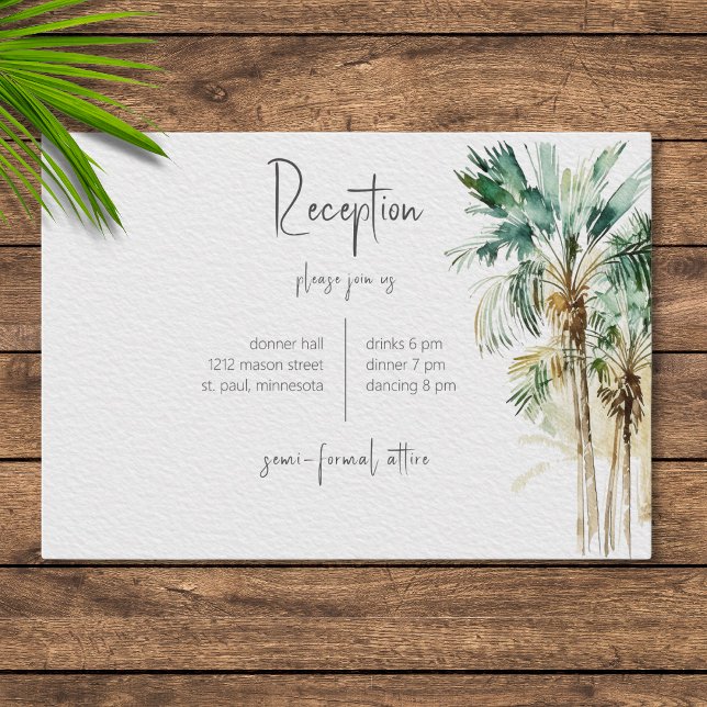 Tropical Palm Trees Wedding Enclosure Card (Creator Uploaded)