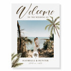 Tropical Palm Trees Wedding Photo Welcome