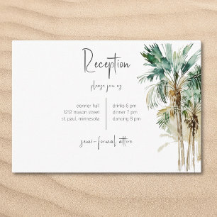 Tropical Palm Trees Wedding Reception Enclosure Card
