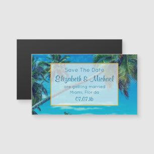 Tropical Palm Trees Wedding Save The Date