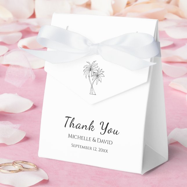 Tropical Palm Trees Wedding Thank You Elegant  Favour Box (Wedding)