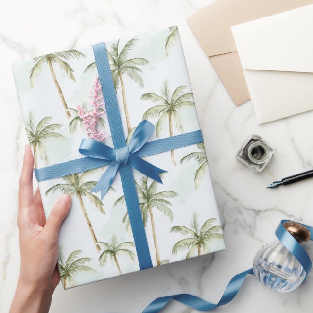 Tropical Palm Trees Wedding Wrapping Paper (Gifting)