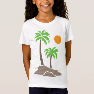 Tropical palm trees with sun on a small island iso T-Shirt