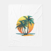 Tropical Palm Trees with Vibrant Sunset