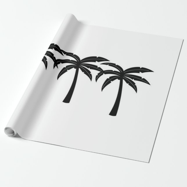 Tropical Palm Trees Wrapping Paper (Unrolled)