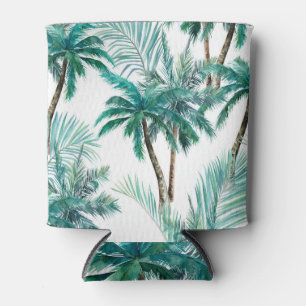 Tropical Palm: Watercolor Jungle Pattern. Can Cooler