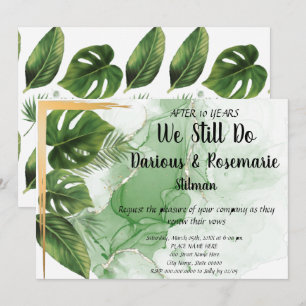 Tropical Palm Wedding Anniversary Renewal Vows Invitation