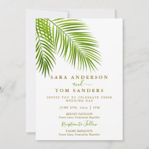 Tropical Palm Wedding Invitation  