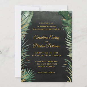 Tropical Palm Wedding Invitation