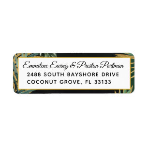 Tropical Palm Wedding Return Address Label