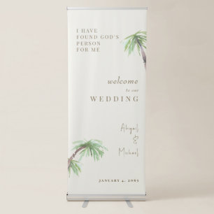 Tropical Palm Wedding Simple Retractable Banner