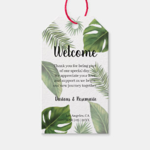 Tropical Palm Welcome Party Favour Wedding Gift Ta Tags
