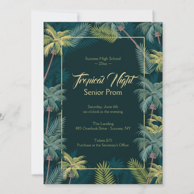 Tropical Palms 5x7 Invitation (Front)