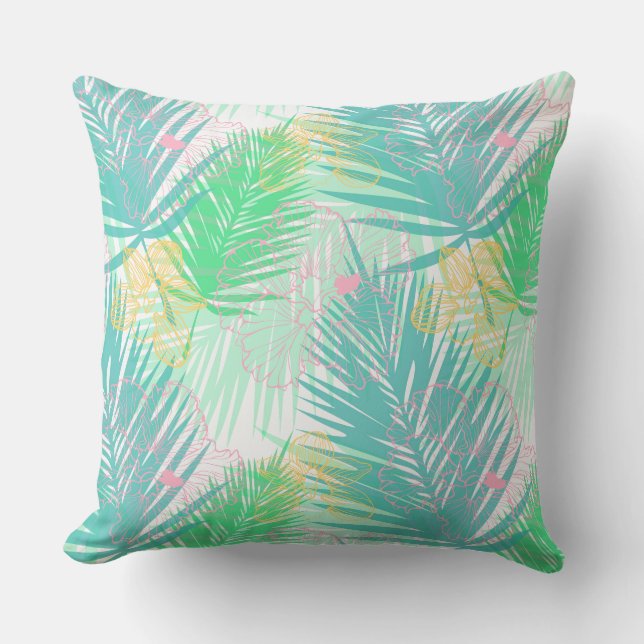 Tropical Palms Accent Pillow (Front)