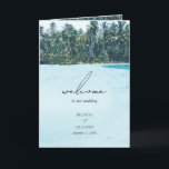Tropical Palms Beach Wedding Order of Service Programme<br><div class="desc">A beautiful watercolor tropical palms and beach wedding design. A unique design featuring palm trees, tropical beach landscape as the background. A modern Summer destination wedding design with palm trees and modern Boho colour tones. An elegant wedding order of service program design with modern elements. Matching wedding invitations and other...</div>