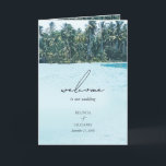 Tropical Palms Beach Wedding Order of Service Programme<br><div class="desc">A beautiful watercolor tropical palms and beach wedding design. A unique design featuring palm trees, tropical beach landscape as the background. A modern Summer destination wedding design with palm trees and modern Boho colour tones. An elegant wedding order of service program design with modern elements. Matching wedding invitations and other...</div>