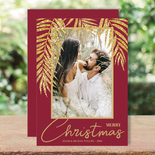 Tropical Palms Christmas Photo Holiday Card