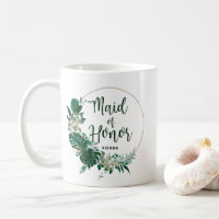 Tropical Palms Gold Circle Maid of Honour