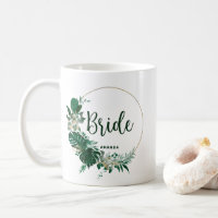 Tropical Palms Gold Circle Personalised Bride