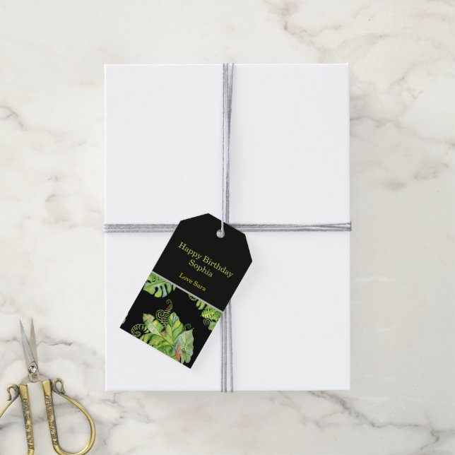 Tropical Palms Greenery  Gift Tags (With Twine)