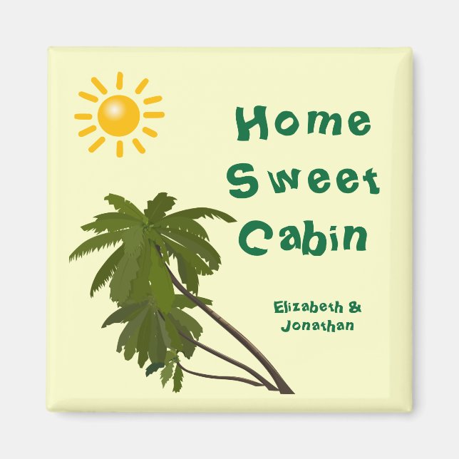 Tropical Palms Personalised stateroom Door Marker Magnet (Front)