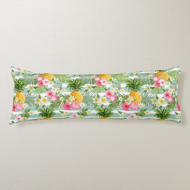 Tropical Palms Print Body Pillow (Front)