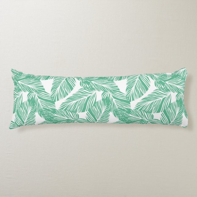 Tropical Palms Print Body Pillow (Front)