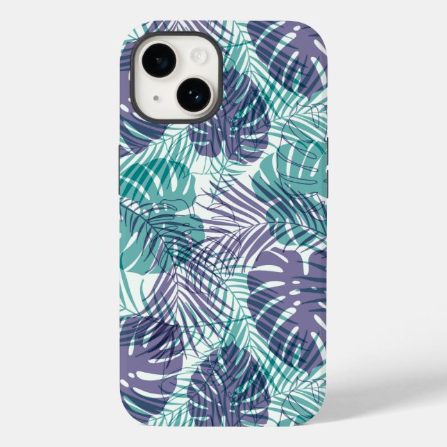 Tropical Palms Print iPhone 14 Case (Back)