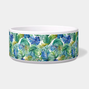 Tropical Palms Print Pet Bowl