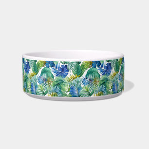 Tropical Palms Print Pet Bowl