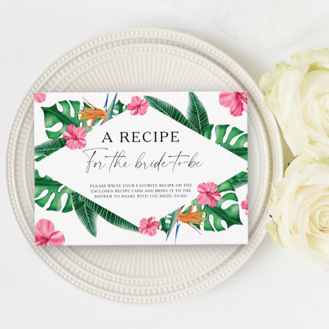 Tropical palms - Recipe for the bride to be Enclosure Card (Creator Uploaded)